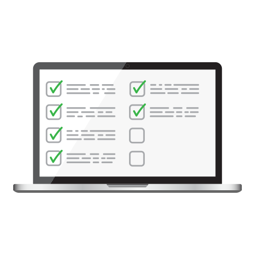 laptop checklist display